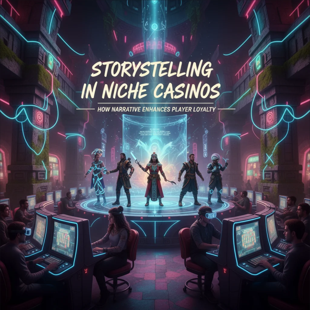 Illustration of storytelling elements in online niche casinos