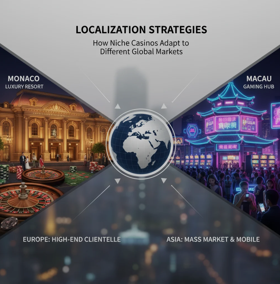 Casino marketing team analyzing localization strategies for global markets.