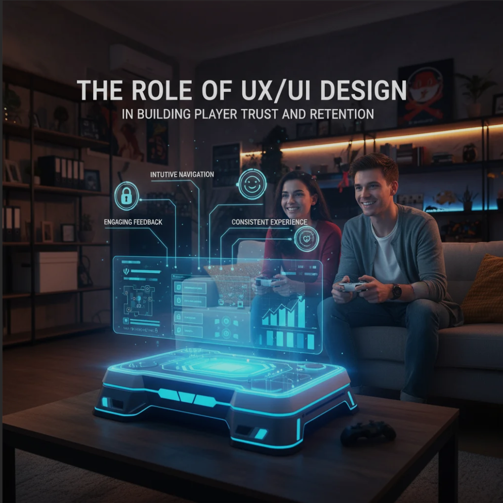 Game designer working on UX UI interface to improve player experience and retention
