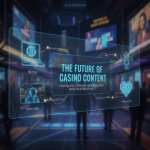 A digital collage showing casino livestreams, blog articles, and podcast icons representing modern casino content