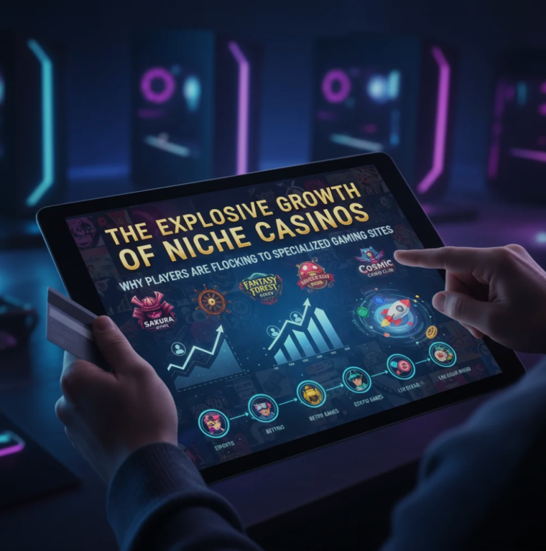 A collage of various themed online casinos, representing different gaming niches and audiences.