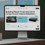 tampilan antarmuka kasino online dengan desain UX/UI modern