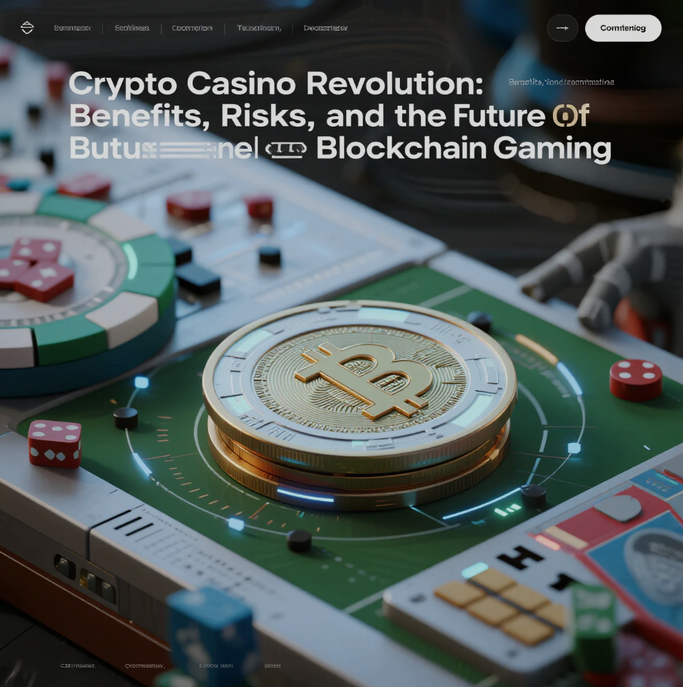 Ilustrasi crypto casino dan teknologi blockchain untuk pemain online