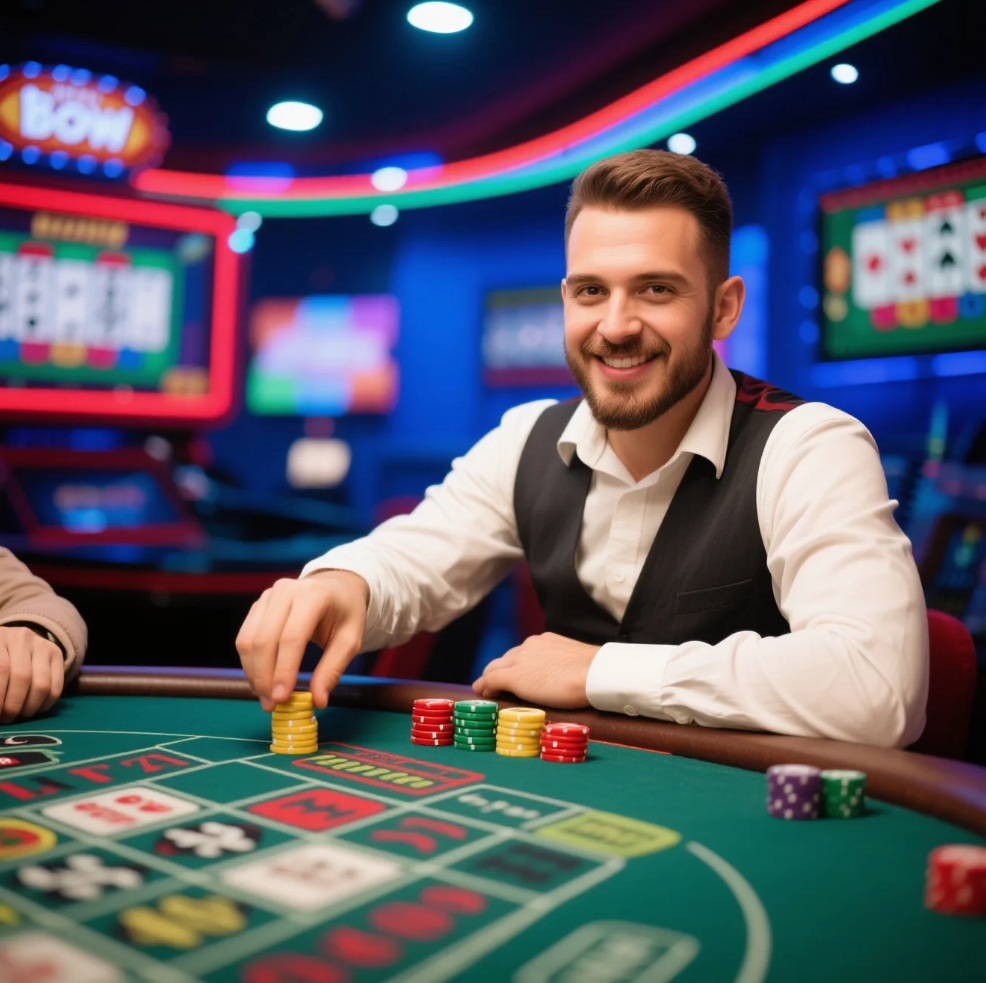 Affiliate marketer analyzing niche casino trends and performance data on a laptop